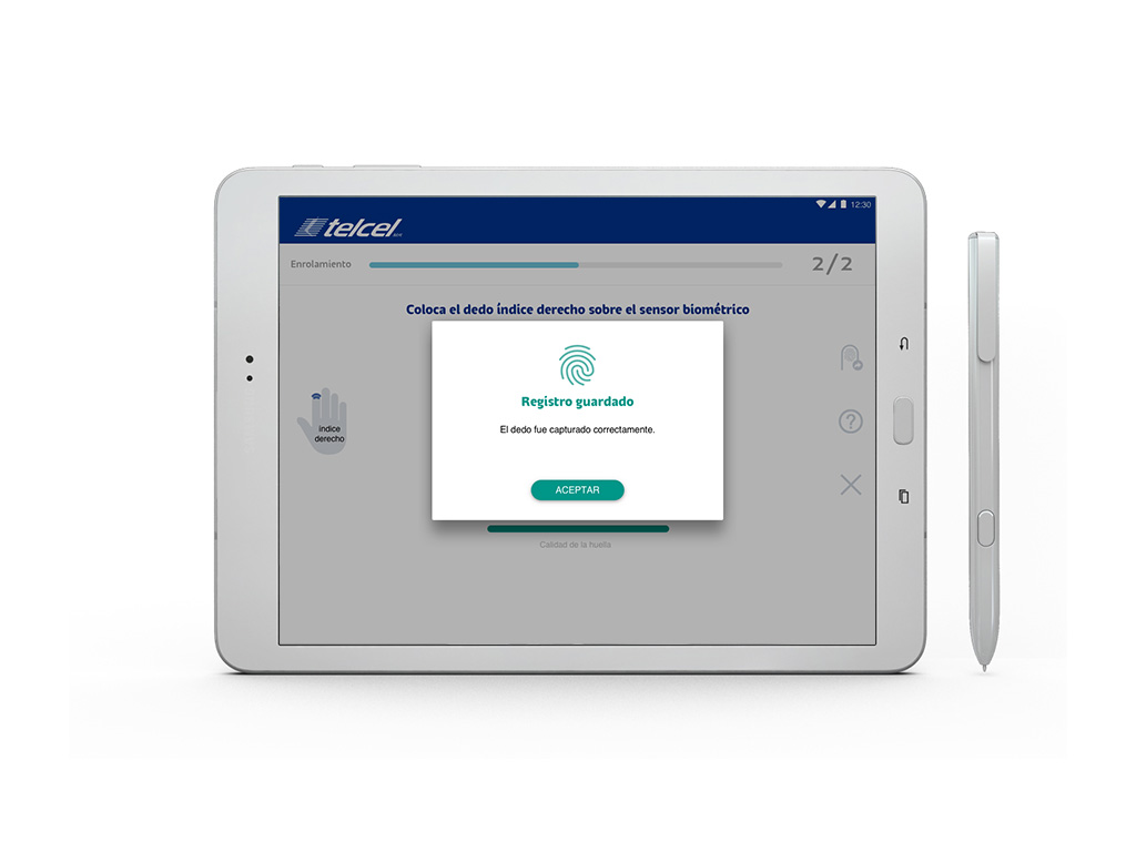Tablet showing an enterprise application interface